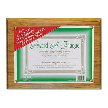 Award-A-Plaque Document Holder Acrylic/Plastic, 10-1/2 x 13, Oak