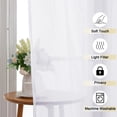 thumbnail image 2 of MKHILL 42x84 White Crushed Sheer Curtains 2 Panels Set, 84 Inch Long Light Filtering Voile Drapes for Living Room Bedroom, Rod Pocket Semi Sheer Window Panels, Each 42"Wx84"L, 2 of 12