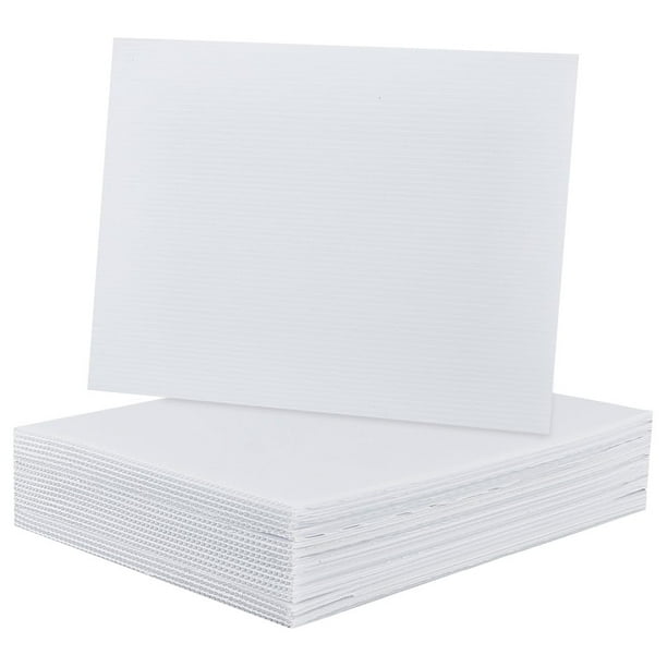 20 láminas de plástico corrugado de 28x21,5 cm/11x8,5 pulgadas para carteles de jardín en blanco, 3 mm de grosor, láminas de plástico corrugado rectangulares acanaladas.