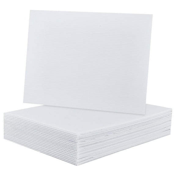 20 Sheets Corrugated Plastic Sheets 28x21.5cm/11x8.5inch Blank Yard Lawn Signs 3mm Thick Rectangle Corrugated Sign Board Plastic Fluted Sheets for Advertising Board Model DIY Crafts White