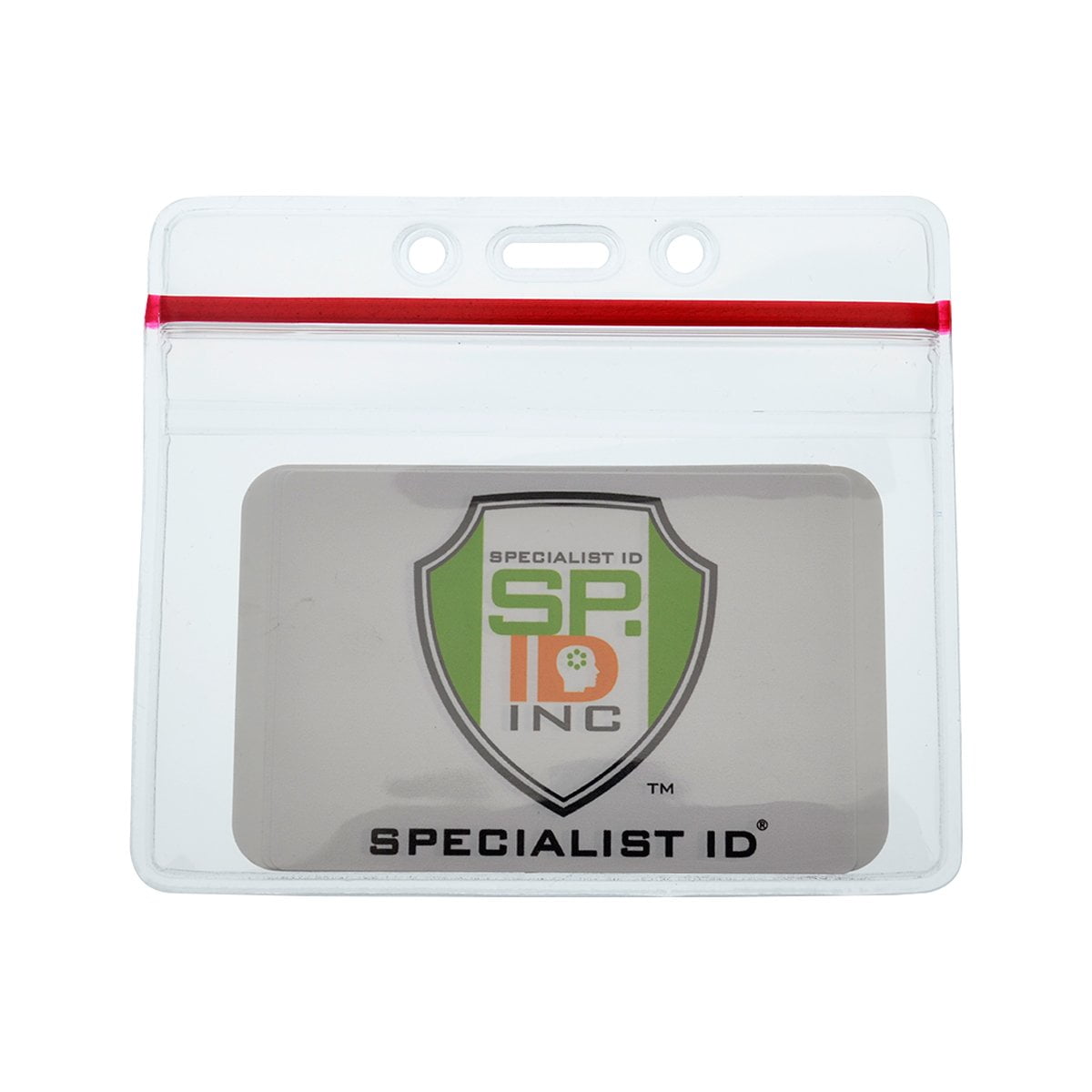 Horizontal Heavy Duty Vinyl Badge Holder With Zip Top 5 Pack, by