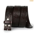 thumbnail image 2 of WHIPPY Western Leather Belt Strap for Women Men without Buckle Cowgirl Cowboy Engraved Embossed Belt Strap, 2 of 6
