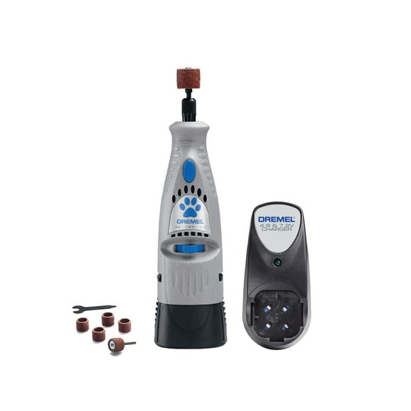 Dremel 7300-PT 4.8V Cordless Pet Dog Nail Grooming & Grinding Tool, Safely & Humanely Trim Pet & Dog Nails, Grey