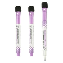 Magnetic Whiteboard Pen, 1-2mm Fine Tip Dry Erase Purple Markers, 3 Pcs