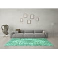 thumbnail image 3 of Ahgly Company Machine Washable Indoor Rectangle Medallion Turquoise Blue Traditional Area Rugs, 7' x 10', 3 of 4