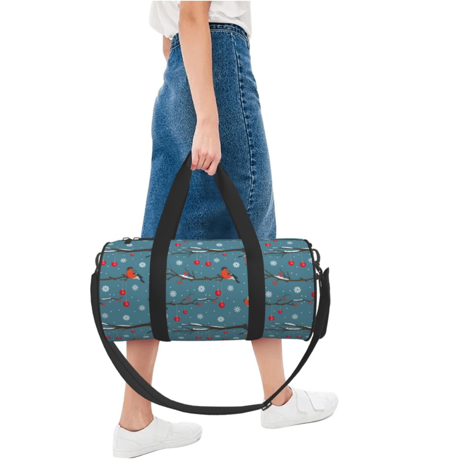 Vsdgher Bullfinches Branches And Balls 45L Foldable Duffel Bag, Sports Gym Bag,Overnight Bag, Portable Weekender Bag for Airplanes