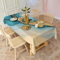 thumbnail image 3 of Blue Gold Marble Pattern Rectangle Tablecloth 60"x120",Waterproof Polyester Rectangle Table Cloth, Wipeable Spillproof Polyester Tablecloth for Dining, Camping, Indoor and Outdoor, 3 of 6