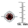 thumbnail image 3 of 10k White Gold Vintage Style Cushion Garnet and Diamond Ring, 3 of 5