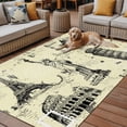 Beige City Outdoor Rug 5x7 ft Modern Black Architecture Light Yellow ...