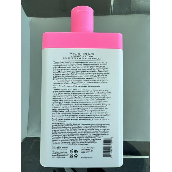 Drunk Elephant T.L.C. Glycolic Body Lotion with Marula and Shea Butters. Refining and Moisturizing for Healthy Skin (240 mL / 8 Fl Oz)