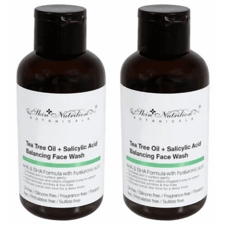 Skin Nutrition Botanicals Tea Tree Oil   Salicylic Acid Balancing Face Wash, 4oz - 2 Pack