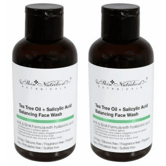 Skin Nutrition Botanicals Tea Tree Oil   Salicylic Acid Balancing Face Wash, 4oz - 2 Pack