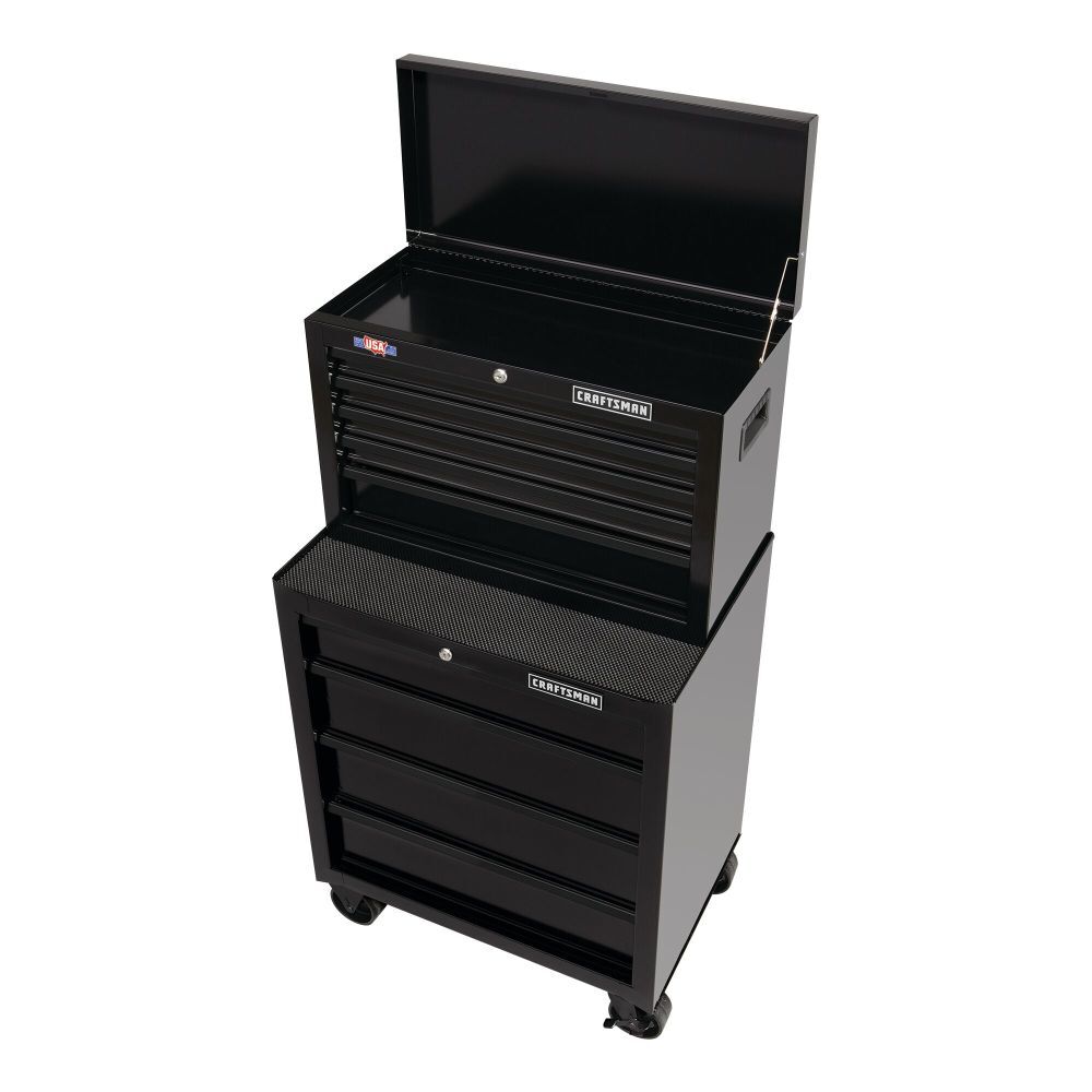 CRAFTSMAN 112521 26 Wide 5-Drawer Standard-Duty Top Chest - Black