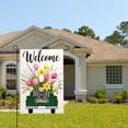 thumbnail image 2 of AMHNF Linen Garden Flag with Spring Flowers in Truck Bed for Spring Summer Home Outdoor Garden Yard Door Decor 12x18 inch, 2 of 5