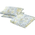 thumbnail image 3 of DyGTyX New 2pc Yellow/Grey Paisley Printed Reversible Bedspread/Quilt Set Matching Curtains Available ( Size, Yellow & Grey), 3 of 6