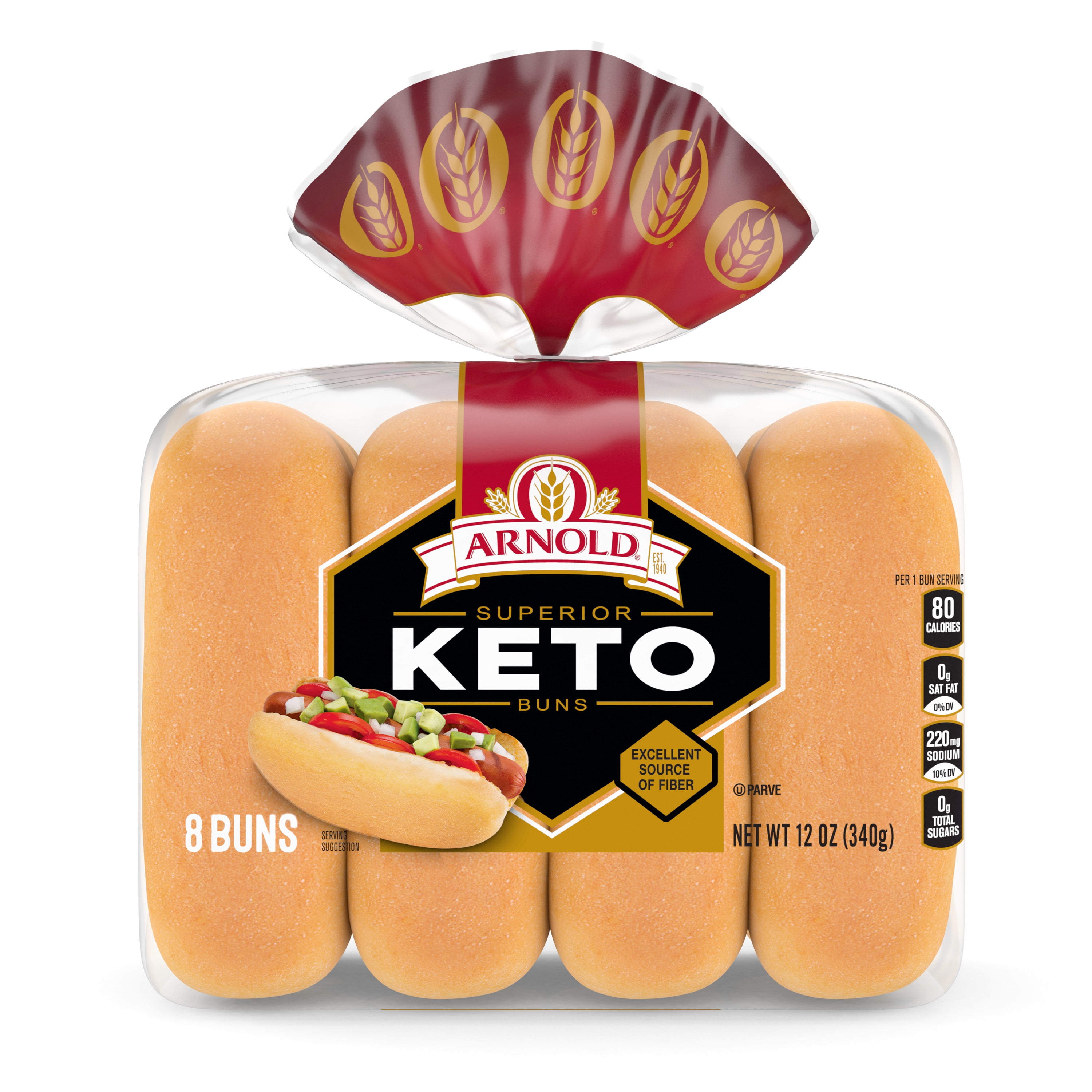 Arnold Keto Hotdog Buns, 8 count, 12 oz