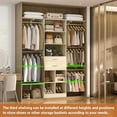 thumbnail image 4 of 5FT Closet Organizer System with Wooden Drawers, 60 Inches Walk In Closet System With 5 Hanging Rods, Can Fit 1.58 to 6.8 FT with Reversible Hanging Shelving, 4 of 18