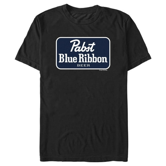Men's Pabst Blue Ribbon Label Logo  Graphic Tee Black 3X Large