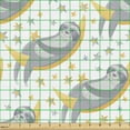 thumbnail image 2 of Ambesonne Dream Fabric by the Yard Upholstery, Sloth Animals on Moon Art, 3 Yards, Pale Orange Grey and White, 2 of 5