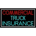 thumbnail image 1 of Commercial Truck Insurance Block LED Neon Sign 20 x 37 - inches, Clear Edge Cut Acrylic Backing, with Dimmer - Bright and Premium built indoor LED Neon Sign for automotive store, and mall., 1 of 7
