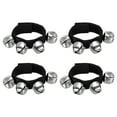 thumbnail image 1 of Unique Bargains 4 Pcs Cloches de Poignet, Cloches de Jingle Cloches de Cheville Instruments de Percussion Groupe de Rythme Musical 4 Cloches Argentées, Noir Foncé, 1 of 6