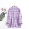 thumbnail image 4 of Womens Pajama Sets 2 Piece Cotton Plaid Pjs Long Sleeve Sleepwear Christmas Button Down Lounge Set, 4 of 9