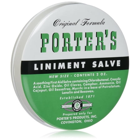 6 Pack Orginal Formula Porter's Liniment Salve 2 Oz cuts burns