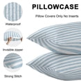 thumbnail image 5 of Throw Pillow Covers 16x16 Inch Set of 2, Blue Stripes Waterproof Outdoor Pillow Covers, Retro Geometric Boho Lines Farmhouse Decorative Cushion Pillowcases for Couch, Sofa, Bed, Garden, Patio, 5 of 9