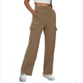 thumbnail image 2 of Cargo Yoga Pants for Women Plus Size High Waist Wide Leg Lounge Trousers Bootcut Flare Yoga Pant with Multi Pockets, 2 of 7