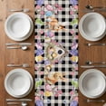 thumbnail image 6 of Easter Bunny Table Runner - 48 Inch Long, Kitchen Dining Table Runner Dresser Scarves, Spring Easter Eggs Floral Black White Check Farmhouse Decor for Coffee Tables Wedding Party Banquet, 6 of 8