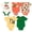 Rust red, yellow, green, variant on Farm Animals Tractor 5 Pack Bodysuits Newborn to Infant