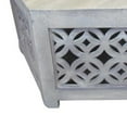 thumbnail image 4 of Benjara 39 Inch Artisan Hexagonal Coffee Table, Graphic Cutout Patterns, Gray Wood, 4 of 5