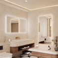 thumbnail image 2 of CB HOME  LED Bathroom Mirror, Lighted Wall Mounted Mirror, Frameless Vanity Mirror,  Anti-Fog, Dimmable,Three Color 60''X30'', 2 of 5