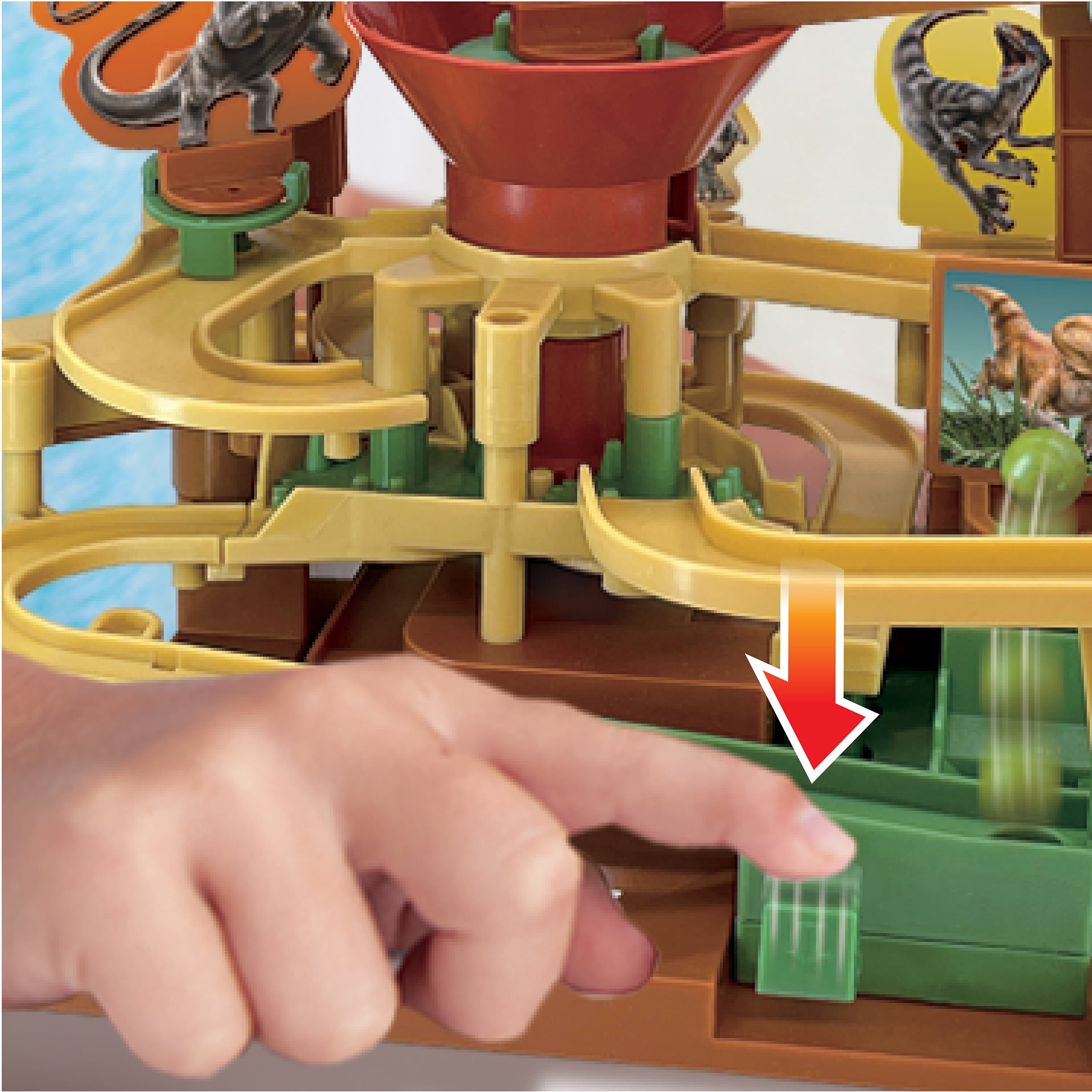Epoch Games Jurassic World Rebirth Adventure Challenge -Tabletop Action Maze Game with Obstacles & Controls -1-Player Dinosaur Game for Kids Ages 4+