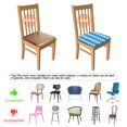 thumbnail image 5 of Blue and White Modern Art Geometric Seat Covers for Dining Room Chairs Set Of 4,Stretch Printed Washable Chair Seat Cover with Elastic Ties and Button,Removable Waterproof Couch Cushion Covers, 5 of 6