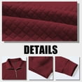 thumbnail image 6 of Pdbokew Women's Waffle-Knit Hoodie Top with 1/2 Zip for Casual Wear Autumn Sweatshirt Winered S, 6 of 9