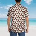 thumbnail image 4 of Honeii A Rooster With Chickens Print Men’s Hawaiian Shirt,Classic Button-Down Short Sleeve Shirt, for Beach, Vacation, and Outdoor Activities,Large, 4 of 7