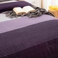 thumbnail image 7 of Dintszyayue Purple Stripe Comforter King Size,3Pcs Reversible Microfiber Bedding Set Adult(90"x104"), 7 of 7