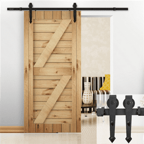 Walfront 6ft Sliding Barn Door Hardware Kit Heavy Duty Sturdy