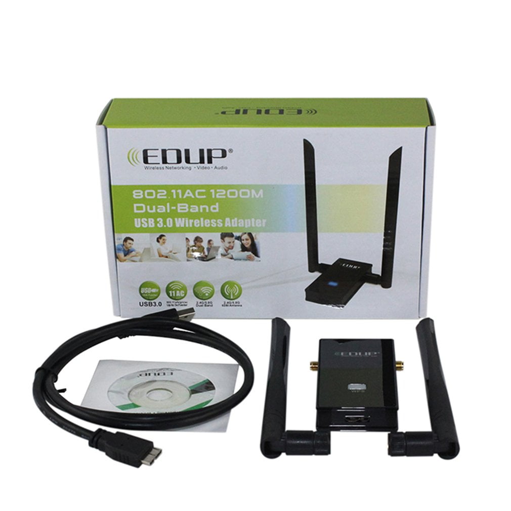 1200Mbps Dual Band 2.4G//5.8GHz WiFi Adapter USB 3.0 Wireless Dongle For Computer