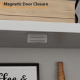 thumbnail image 3 of 47.2 Inch Sideboard Buffet Cabinet with Built-in Power Outlets, Farmhouse Kitchen Buffet Storage Cabinet with 2 Barn Doors, 3 Drawers & a Large Open Shelf for Living Room, Dining Room, White, 3 of 8