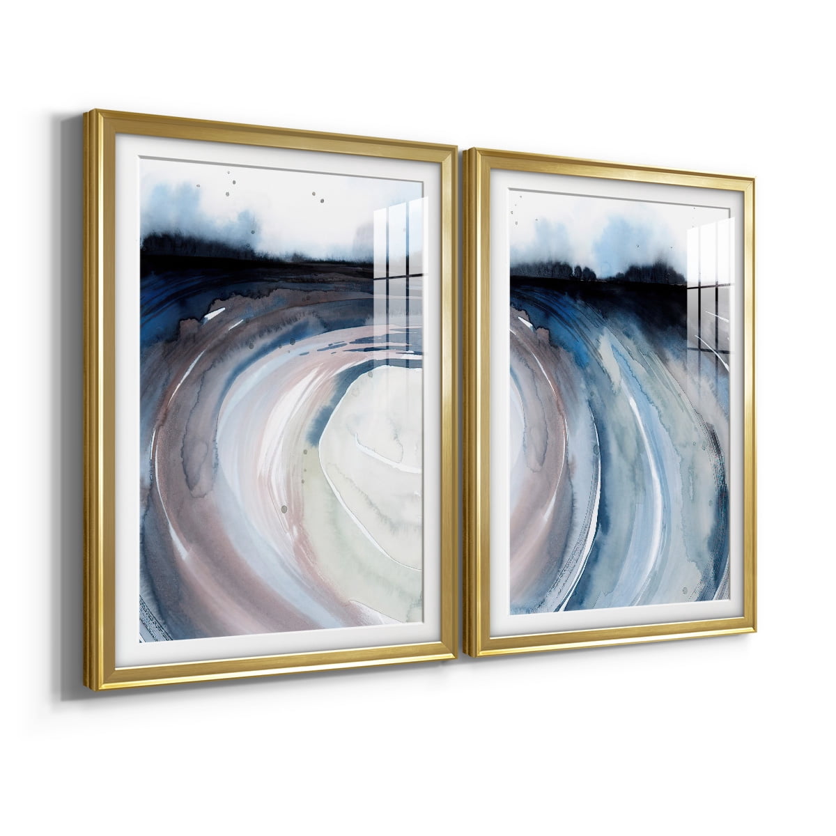 Wexford Home Geode Valley I Premium Framed Print, 22.5" x 30.5" - Ready to Hang, Gold (Set of 2)