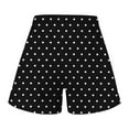 thumbnail image 6 of ALLLIST Mid Ladies Shorts Wide-Leg Short Black Polka Dot Elastic Trousers with Pockets Skorts for Woman 98%Cotton,2%Spandex Trousers S, 6 of 7