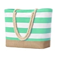 thumbnail image 2 of LEFXSMR Beach Bags for Women, Beach Bags Waterproof Sandproof with Striped Design, Portable Washable Tote Bag for Swim Pool & Outdoor Use, Green, 2 of 6