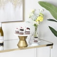 thumbnail image 2 of CosmoLiving by Cosmopolitan 10" x 6" White Ceramic Decorative Stand with Gold Base, 1-Piece, 2 of 9