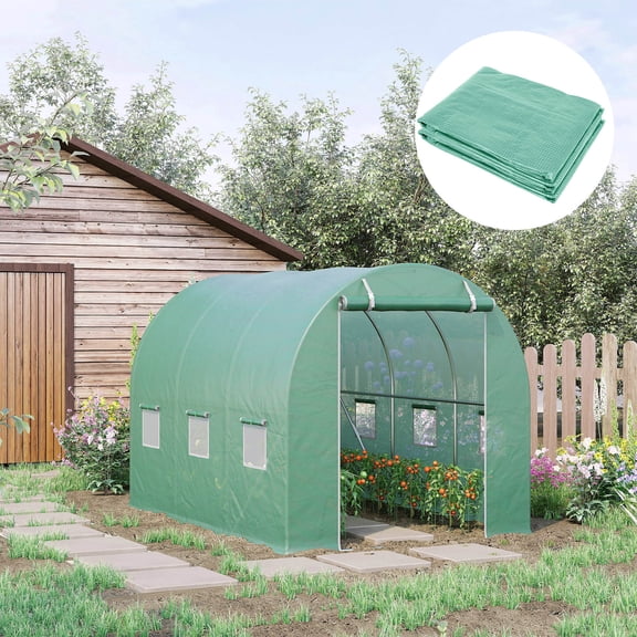 Outsunny 9.8' x 6.6' x 6.6' Greenhouse Cover Replacement, Green