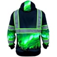thumbnail image 3 of SafetyShirtz SS360 Northern Lights Hi Vis Zip-Up Hoodie for Men - Heavy-Duty Polyester with Soft Combed Fleece Interior - Enhanced Visibility and Reflective Hoodie, Black - Large, 3 of 6