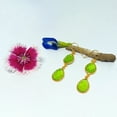 thumbnail image 3 of Tibetan Silver Gold Plated 925 Sterling Silver Green Peridot Drop Dangle Earrings for Women 5 cm, 3 of 6