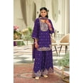 thumbnail image 3 of Custom Made Pakistani Wedding Wear Purple Heavy Chinon Silk Embroidered Palazzo Style Suit with Dupatta | Designer Festive Outfit, 3 of 3