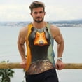 thumbnail image 6 of Lsque Colorful Painted Duck Pattern Mens Tank Tops Muscle Athletic Quick Dry Sleeveless Workout Fitness T Shirts Beach Tank Top, Loose-fit Sleeveless Shirt for Men-XX-Large, 6 of 7